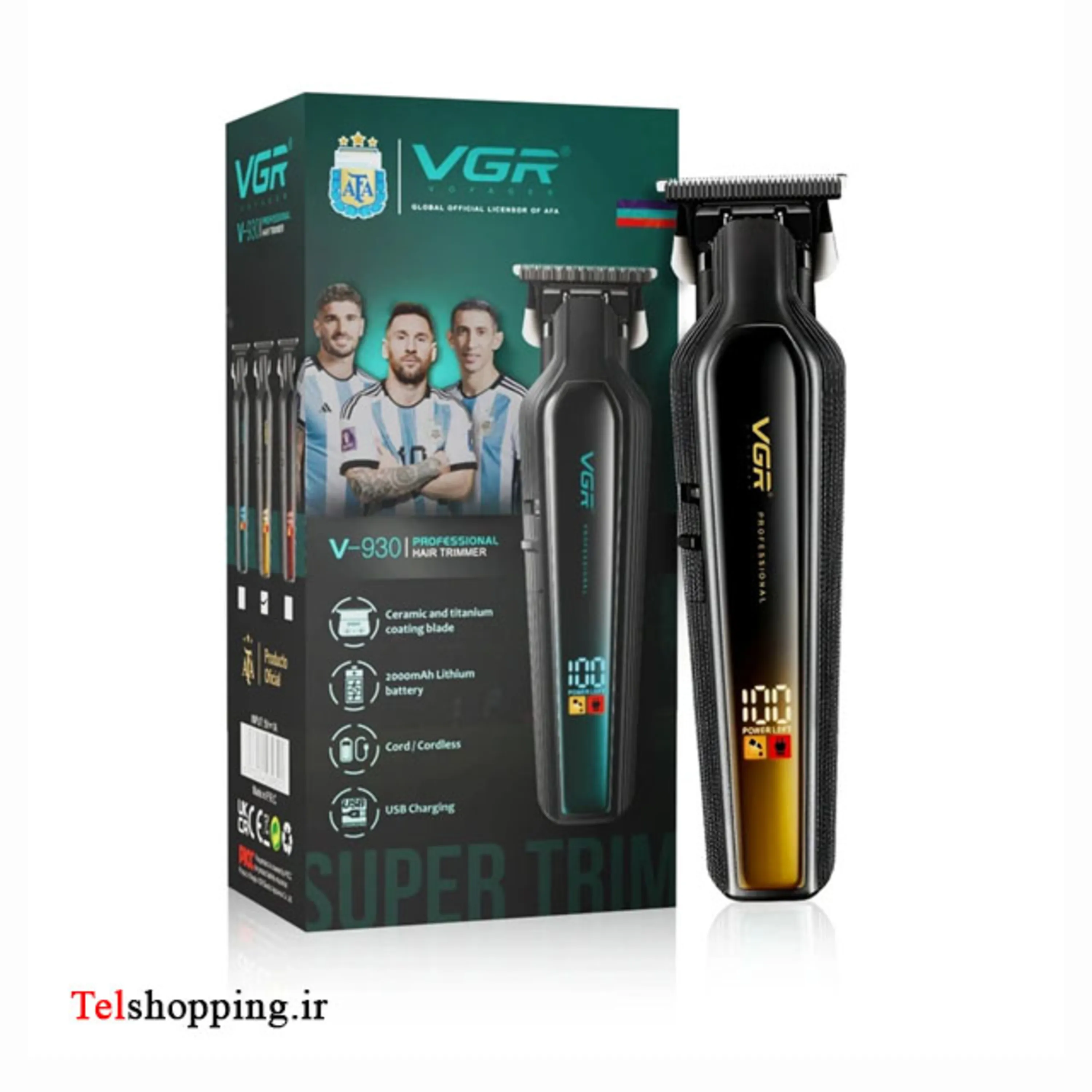 ماشین اصلاح موی سر و صورت شارژی وی جی ار مدل V930